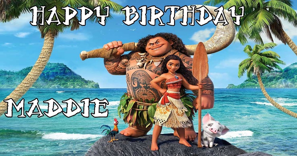 Birthday banner Personalized 4ft x 2 ft Moana Disney