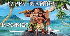 Birthday banner Personalized 6ft x 3 ft Moana Disney