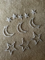 Stars And Moon Shapes Wall Or Table Decorations/ Does Not Power On. Hanging