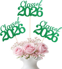 Black Class of 2026 Graduation Table Centerpieces, 12 Pcs Grad Party Decorations