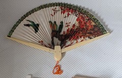 9 Pcs Folding Bamboo ,plastic, Metal Fan Paper Fans Chinese Style Hand