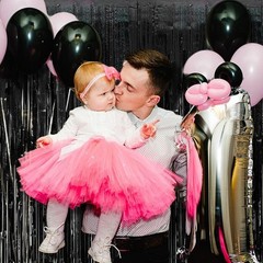Elegant Black Tinsel Curtain Backdrop – 2 Pack for Party & Wedding Decor