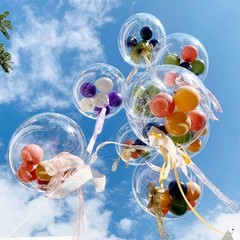 10Pcs Pre Stretched Extra Wide Mouth BoBo Balloons, 30 Inch Large Clear Stuff…