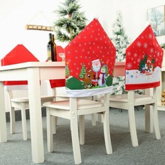 10x Christmas Chair Covers Dinner Table Santa Hat Snowman Home Décor Ornaments