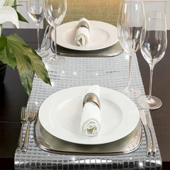 Silver Glitter Disco Table Runner 30x180cm Mirror Sparkle Retro Party Decor AU
