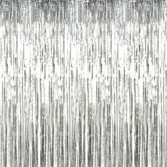 2M Long Metallic Foil Fringe Curtain Trim Tassel Shimmer Door Wedding Party UK