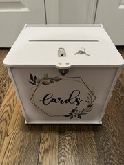 OurWarm Wedding Shower Reception PVC Gift Card Money Box with Slot, Lock & Key