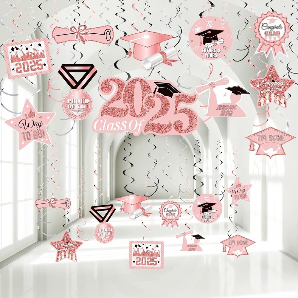 Graduation Decorations 2025, Congrats Grad Banner 8Pcs Class of 2025 Party