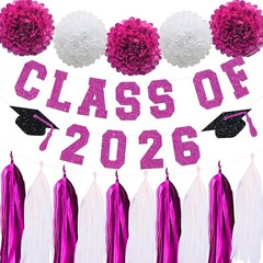 Glitter Graduation Party Decorations Congrats Grad Banner Tassel Garland Kit