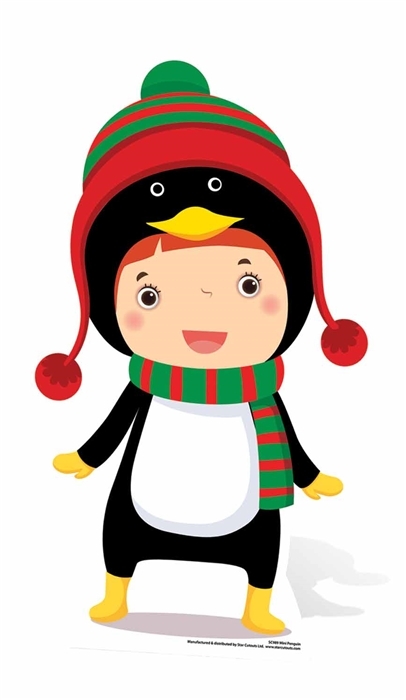 Mini Christmas Penguin Cardboard Cutout / Standee / Standup festive decoration