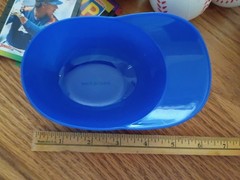 Baseball Decorations Lot Foam Baseballs & Cap-shaped Bowls, Cards Red White Blue