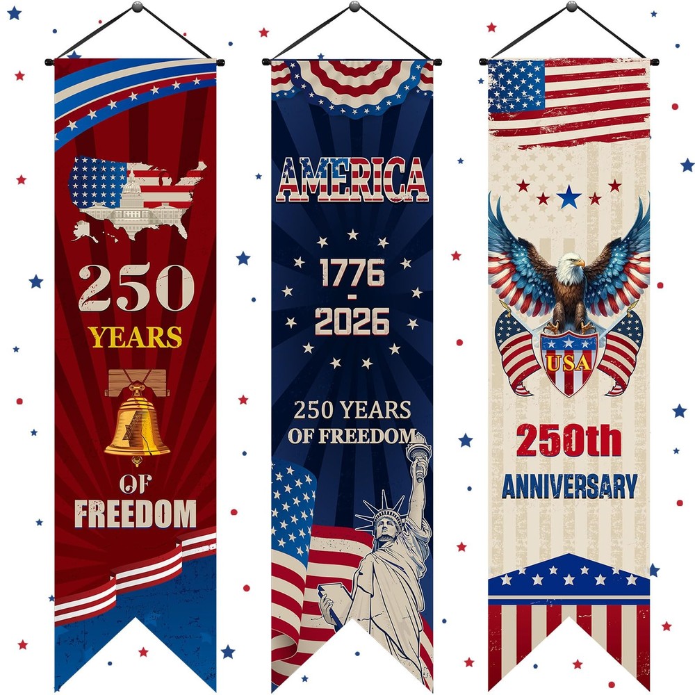 Chiisong 3 Pcs 250 Years Of Freedom Party Decorations 250 Anniversary Usa