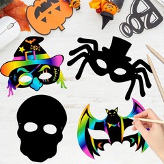 12PCS Halloween Scratch Art Party Game Decoration Role Play Activity Kit for Ki