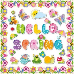 70 PCS Hello Spring Bulletin Board Decorations Flowers Butterflies Cutouts
