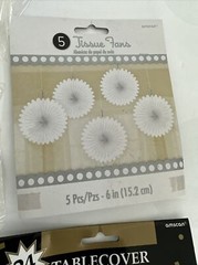 Plan A Party Crepe Streamer Lot w/Table Cover, Clips, and Tissue Fans