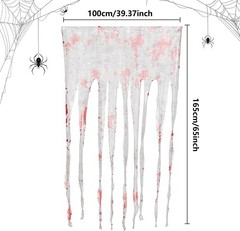 4 Pcs Halloween Doorway Curtain- 65 x 39 Inch 39″W x 65″L (Pack of 4) Bloody