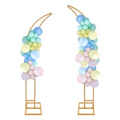 2Pcs Metal Wedding Arch Backdrop Flower Stand Balloon Stand Party Event Decor