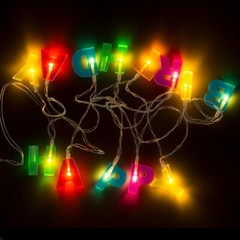 Happy Birthday LED Lights Colourful Multi-Coloured LED Battery Birthday Decor
