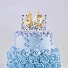 Gold 75th & 57th Birthday Candles for Cakes, Number 75 57 1 9 inch,