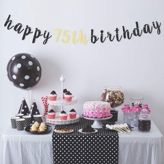 Glittery 75th Birthday Banner – Durable Party Decoration for Cherished Memories