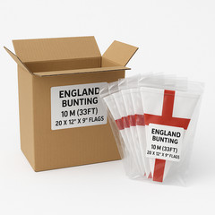 1/100 Packs 10 Metre 20 XL Flags England World Cup Bunting 2026 Speedy Delivery