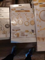 50th Birthday Decoration Kit Unisex Black Gold