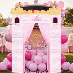 Princess Party Decoration Kit, 12»x12» Pink Cardboard Castle Playhouse with