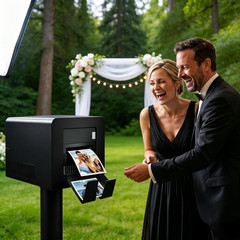 Photo Booth Printer Stand with Wheels Heavy Duty Metal for Wedding,Party & Event