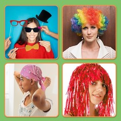 69PCS Colorful Photo Booth Props Set Novelty Funny Hats Wigs Glasses Props Si…
