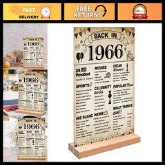 60th Birthday Party Decorations – Vintage 1966 Acrylic Sign & Stand, Table Decor