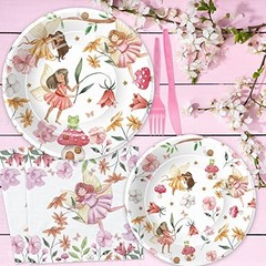 Fairy Party Decorations Set – Enchanted Forest Tableware, Plates, Cups, Napkins