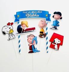 Personalized Charlie Brown Snoopy Cake Topper