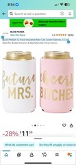 BLUE PANDA 12-Pack Insulated Beer Can Cooler Sleeves, 12 oz, Bachelorette