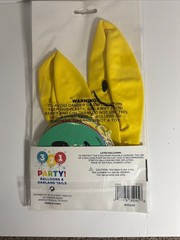 2X-2Smiley Face Balloons With Garland Tails, & 1 Candle Party Set NEW