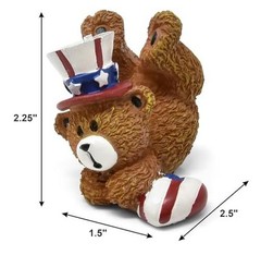 Patriotic Bear Figurines Set 4 Mini Teddy Bears Uncle Sam Resin Table Top