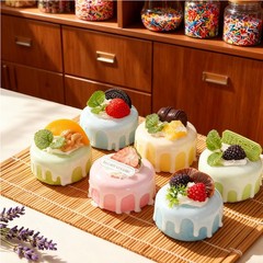6 PCS Fake Cupcake Jam Artificial Cake Dessert Faux Food Model Photo Display