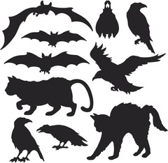 Halloween Silhouettes Haunted House Carnival Party Hanging Wall Decoration