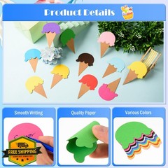MixTeach Paper Ice Cream Cutouts 200pcs