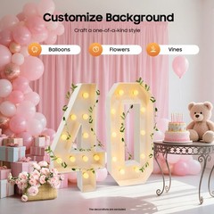 39″in H 40 Birthday Number Lights Marquee Light up Numbers 40th Birthday Decor
