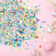 3000 PCS 100g Easter Confetti Colorful Metallic Foil Rabbit Egg Table Decor