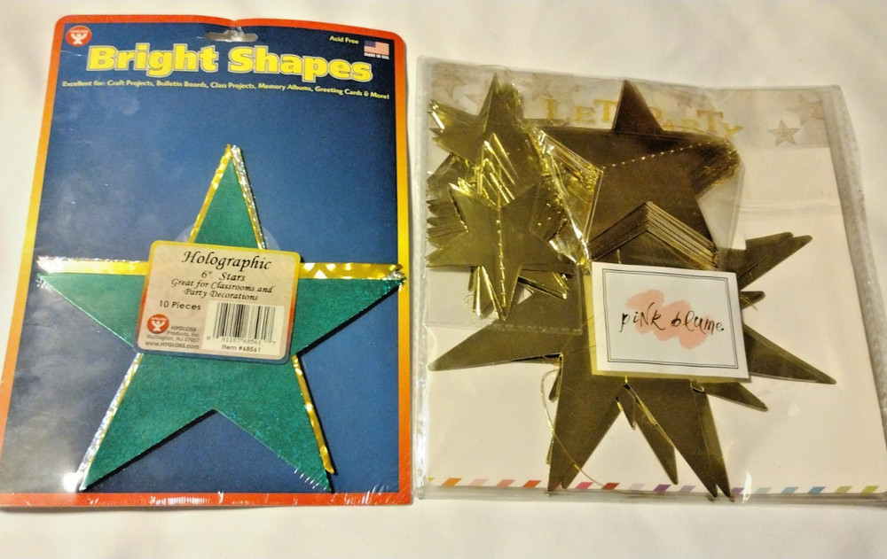 Pink & Blume Bright Shapes 6 inch Gold Holographic Star Party Supplies Decor B2
