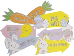 15 Easter Egg Hunt Arrow Signs Children Trail Hunting Game Decorations Kids Fun