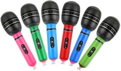 Durable Inflatable Microphones – Set of 6 in Random Colors for Karaoke & Parties