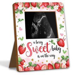 Strawberry Baby Shower Decorations, Baby Shower Sign Picture Frame, Berry Sweet