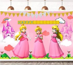 Princess Peach Party Decorations,Birthday Party Supplies for Super Mario Part