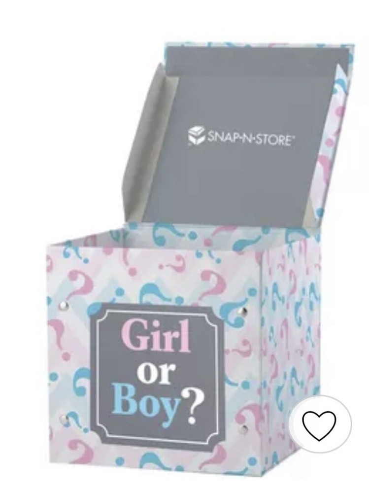 NEW Small Pink & Blue Gender Reveal Balloon Cardboard Box & Sign – Baby Party