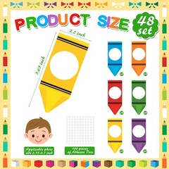 48 Pcs Crayon Cutouts for Classroom Decorations, Large Colorful Crayon Bullet…