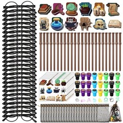 Pasimy 144 Pcs Wizard Party Favors Birthday Decorations with Mini Notebook Bl…