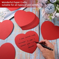 150 Pcs Large Heart Paper Cutouts Red Shapes Cardstock Valentines Day Decor