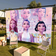 Cute Cartoon Backdrop Anime Birthday Backdrop Birthday Party Photo Backdrops Top